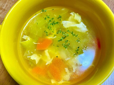 野菜たっぷり♡ふわふわ卵スープ